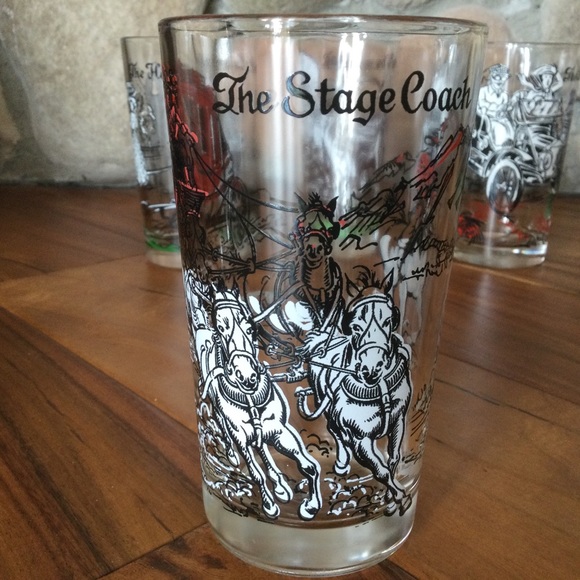 Vintage Hazel Atlas Mid Century Transportation Glasses Set of 6 - Picture 2 of 8